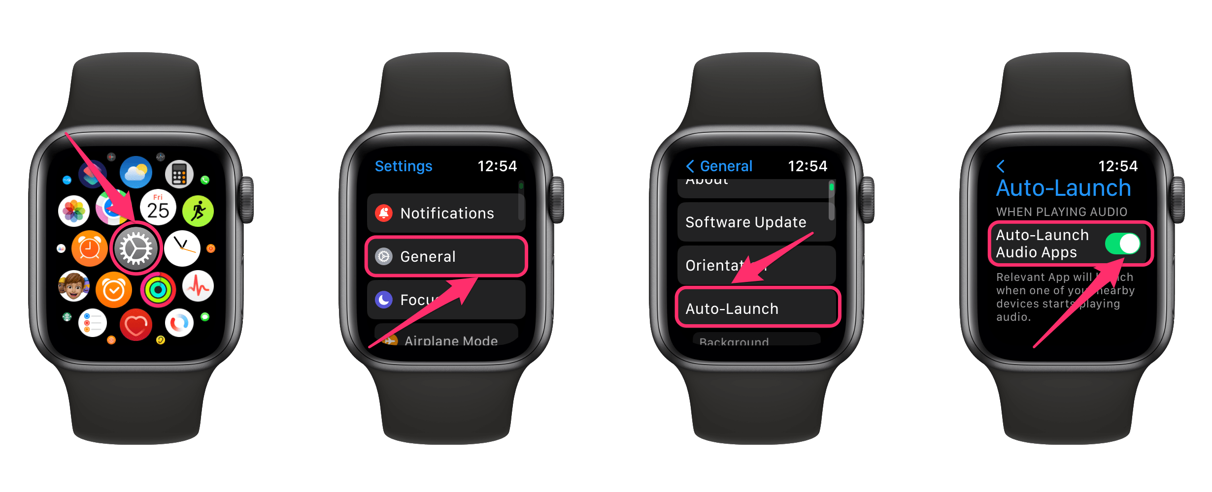 turn off auto-launch using Apple Watch