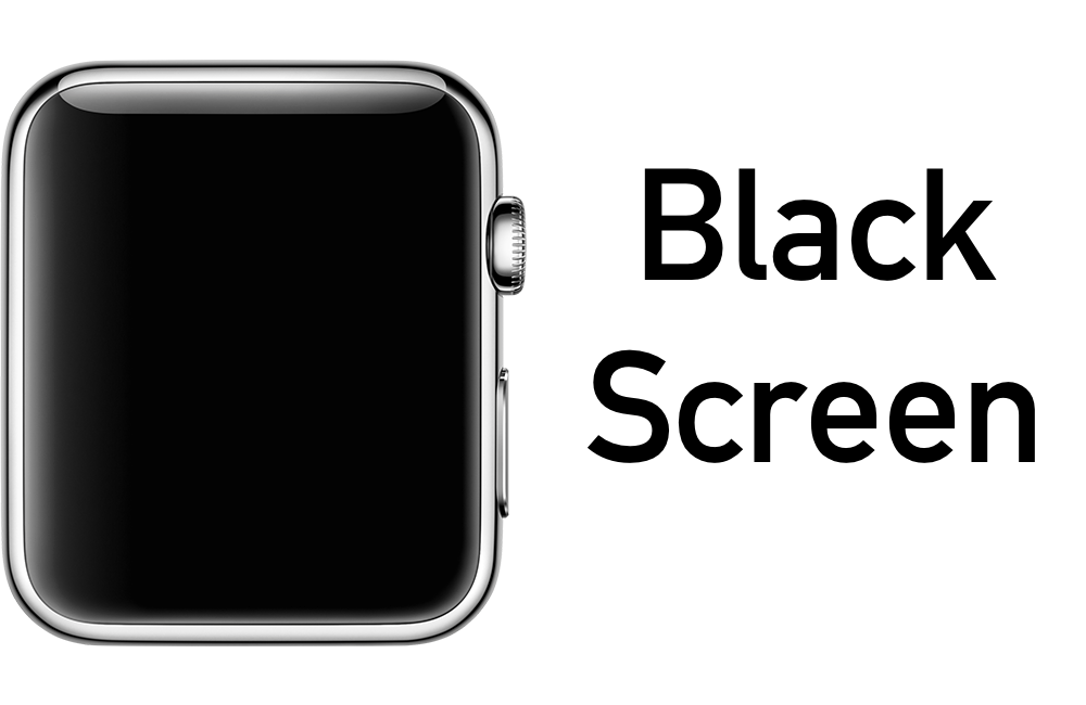 Apple Watch showing a black screen