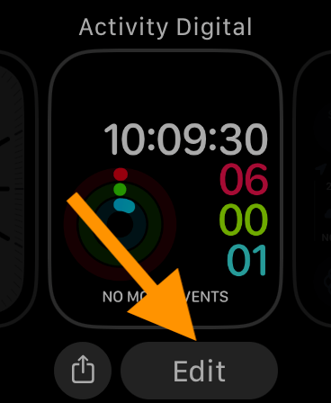 Apple Watch Edit button