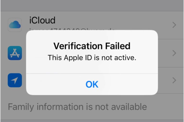 This Apple ID Is Not Active – Verification Failed, Fix