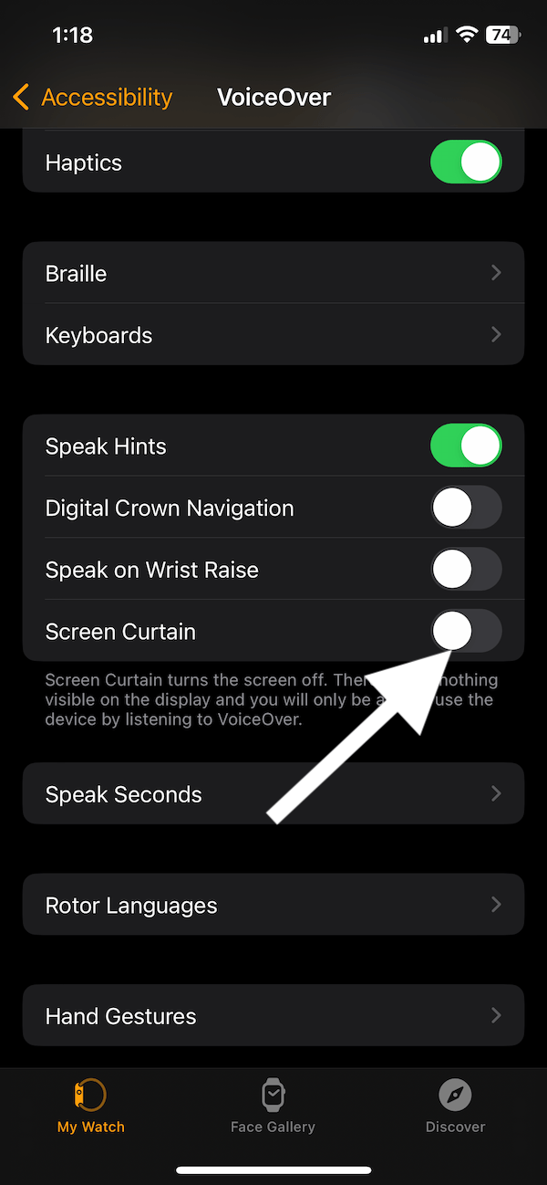 Screen Curtain setting