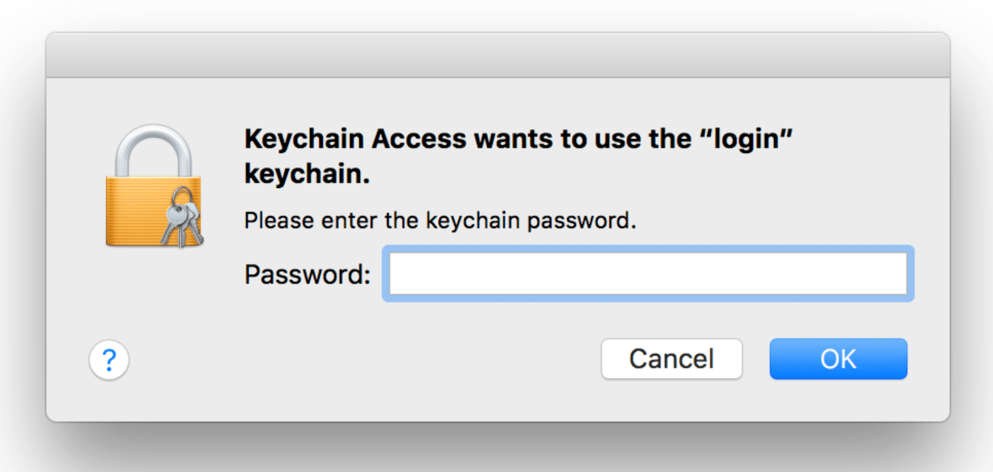 keychain access wants house the login keychain message