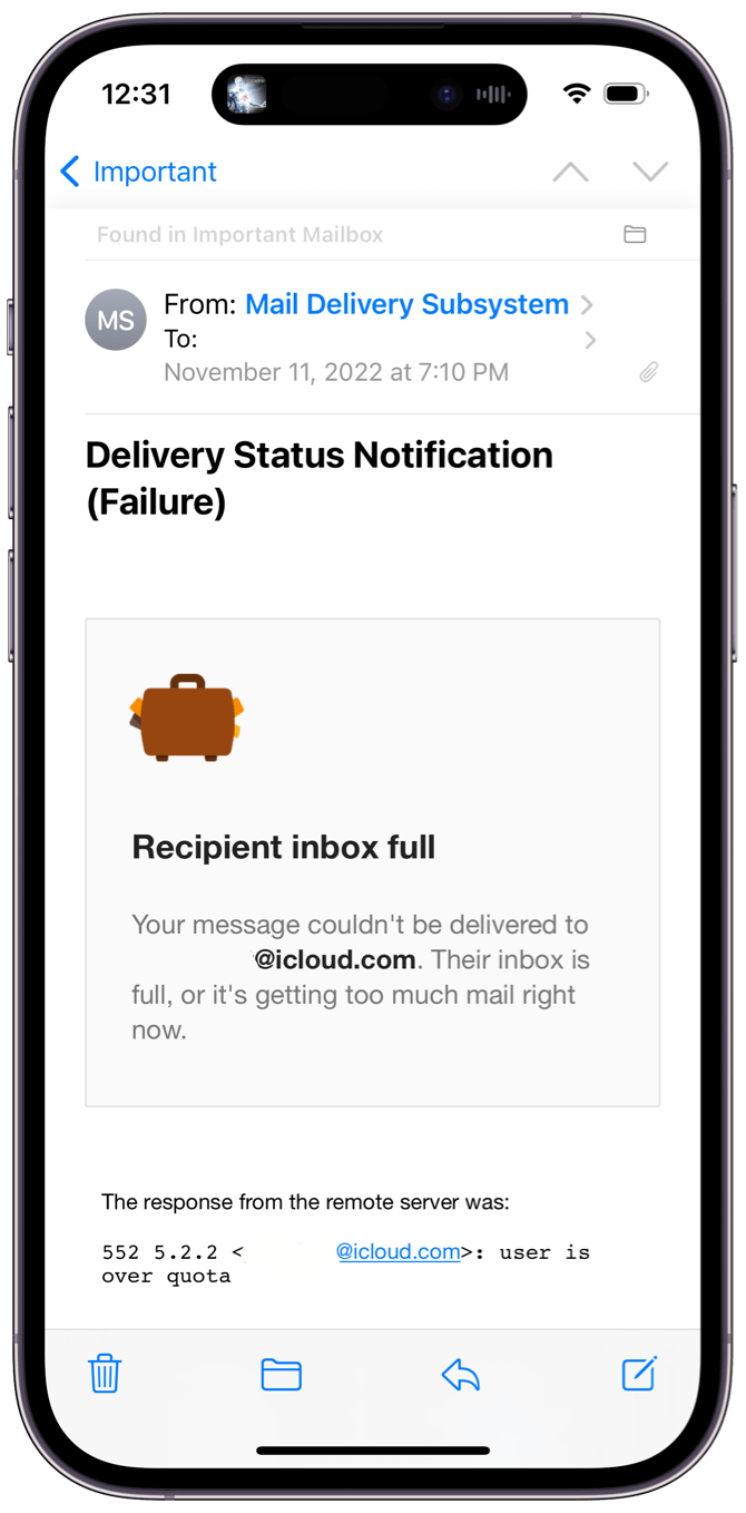 mail delivery subsystem email