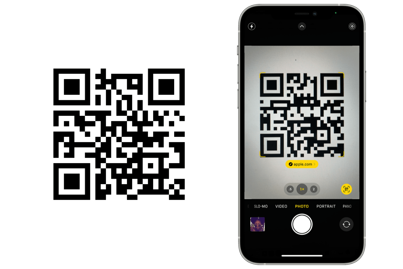 scan qr code with iphone using the camera app