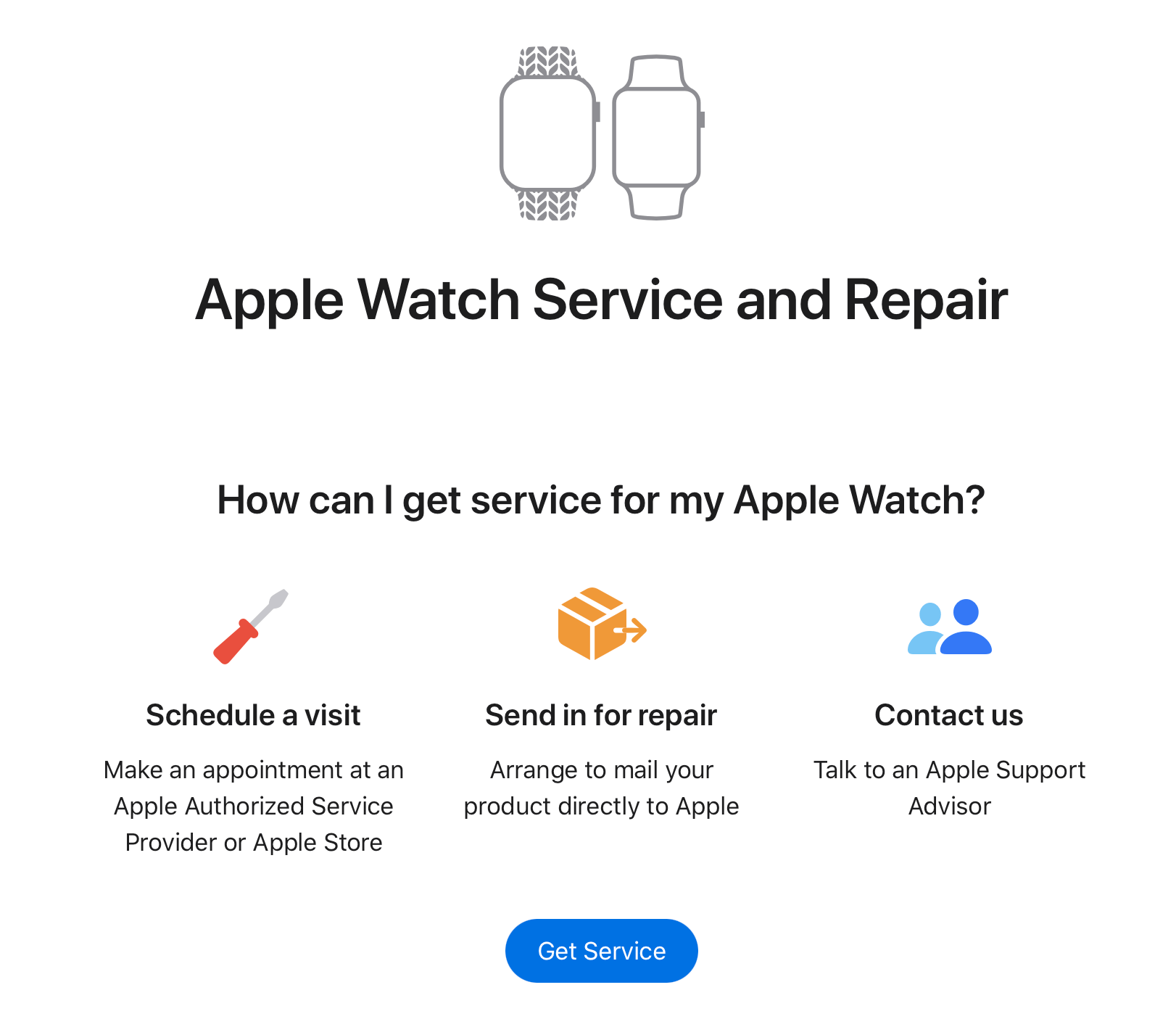 get service for Apple Watch