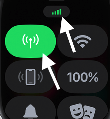 Cellular signals on Apple Watch