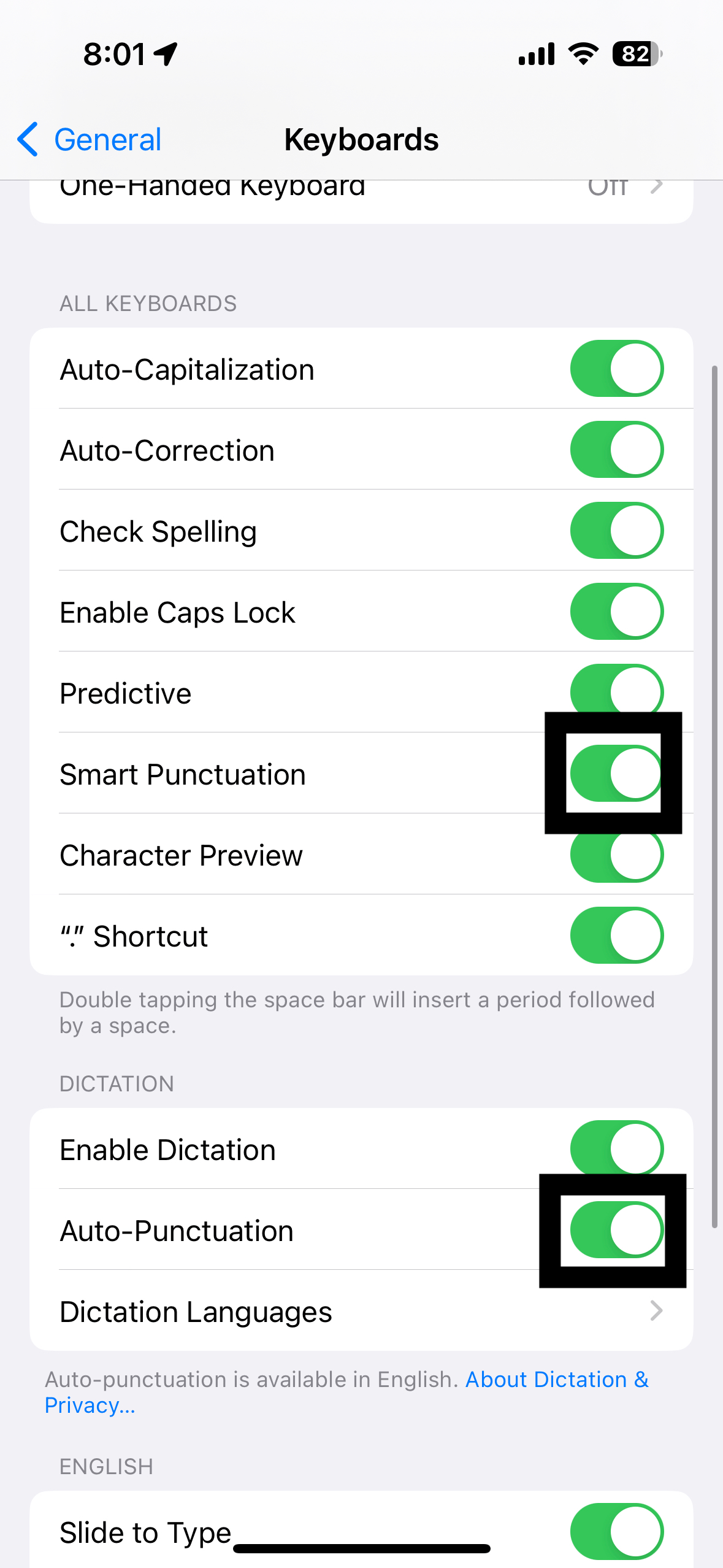 Dictation Settings