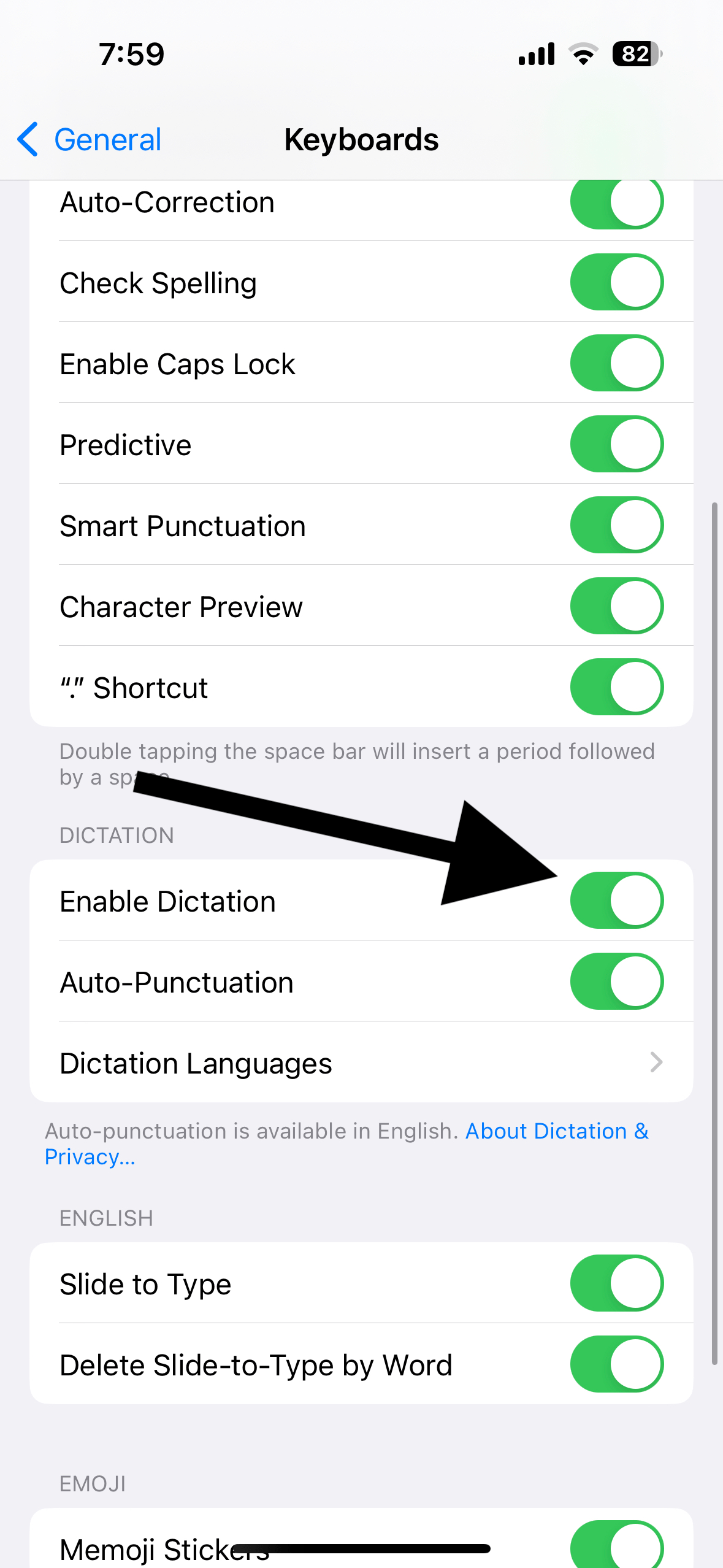 Enable Dictation