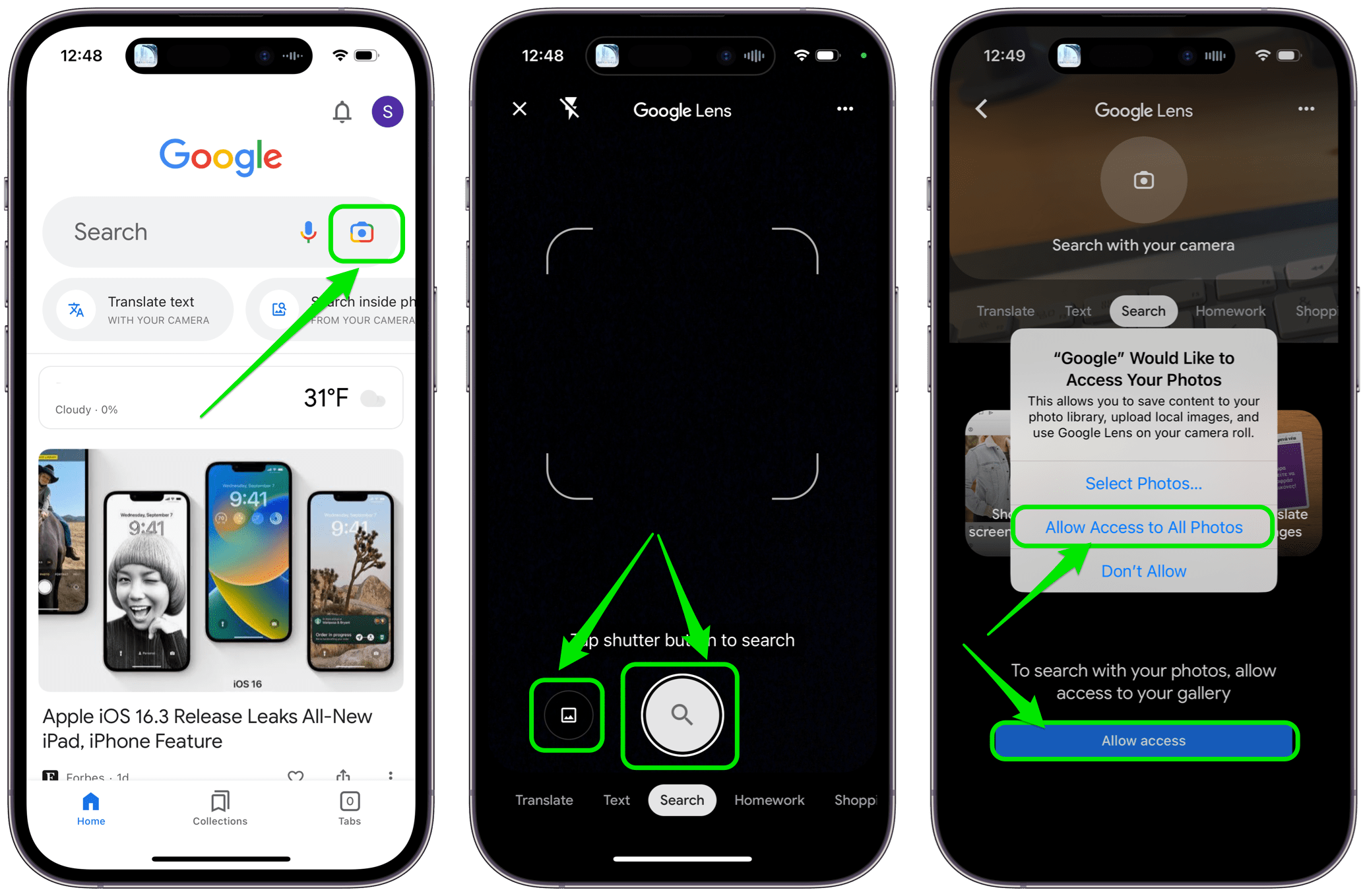 reverse image search with google app iPhone