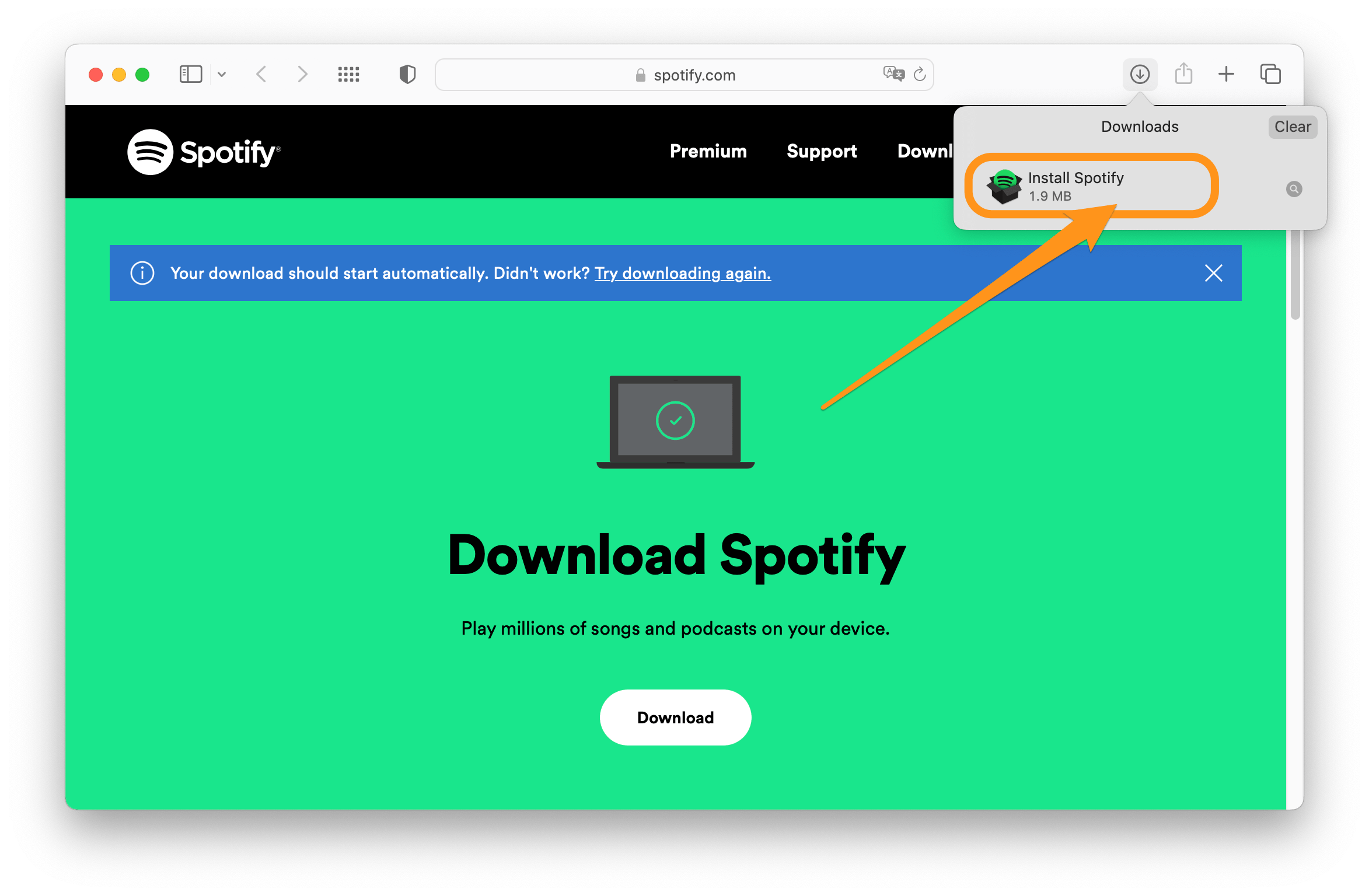 Macbook spotify app