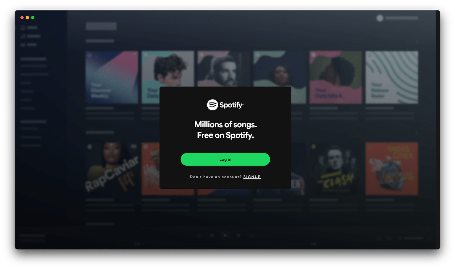 log in Spotify