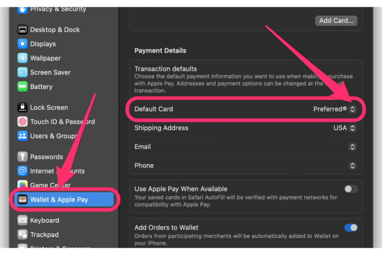 How to Change the Default Apple Pay Card on Mac