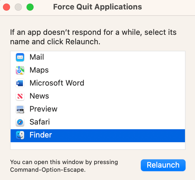 Finder Relaunch