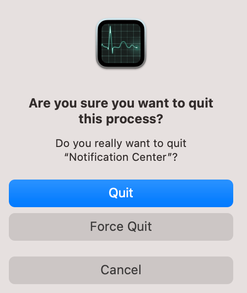 Force Quit Notification Center