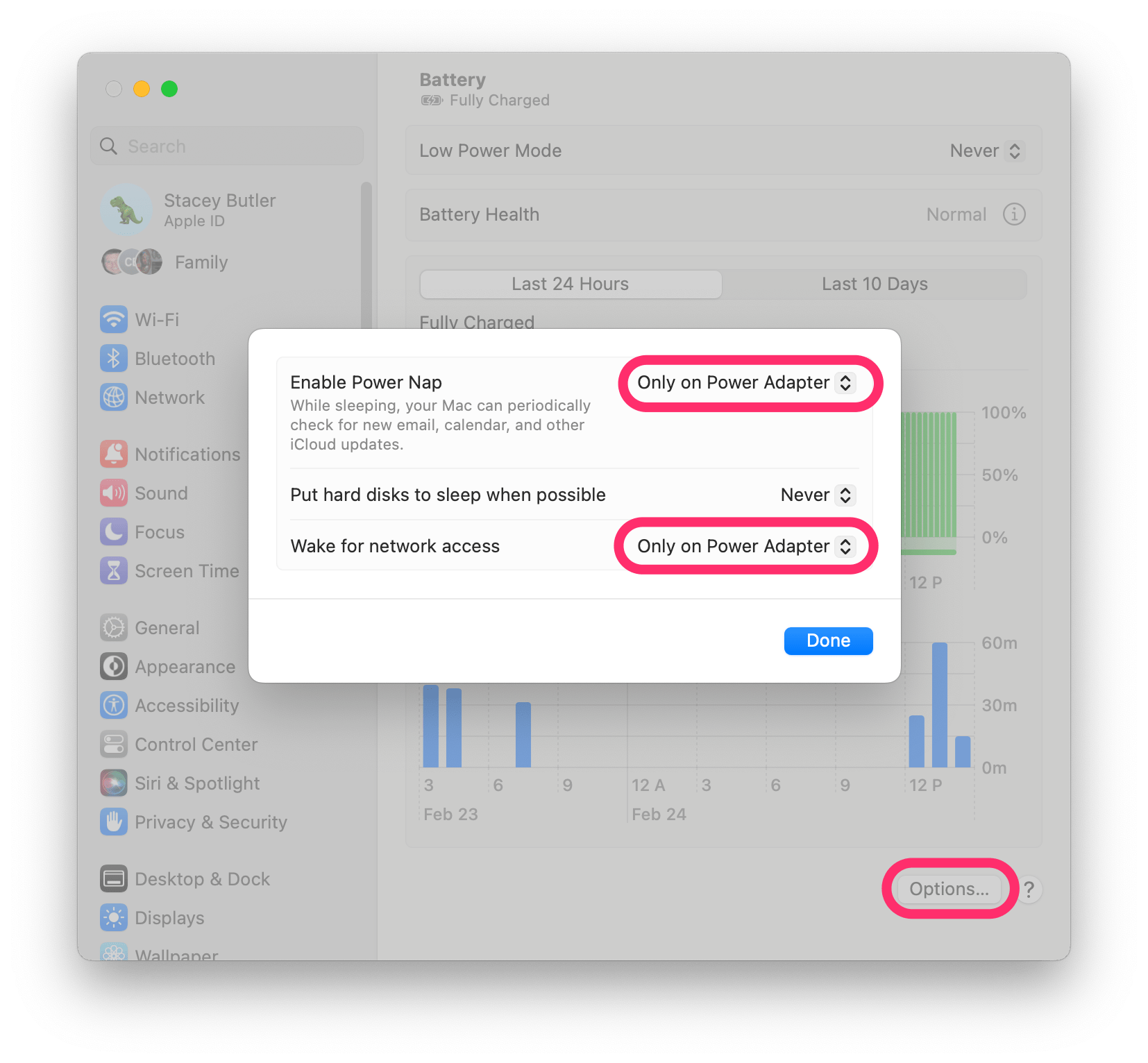 Power Nap and wake for network access