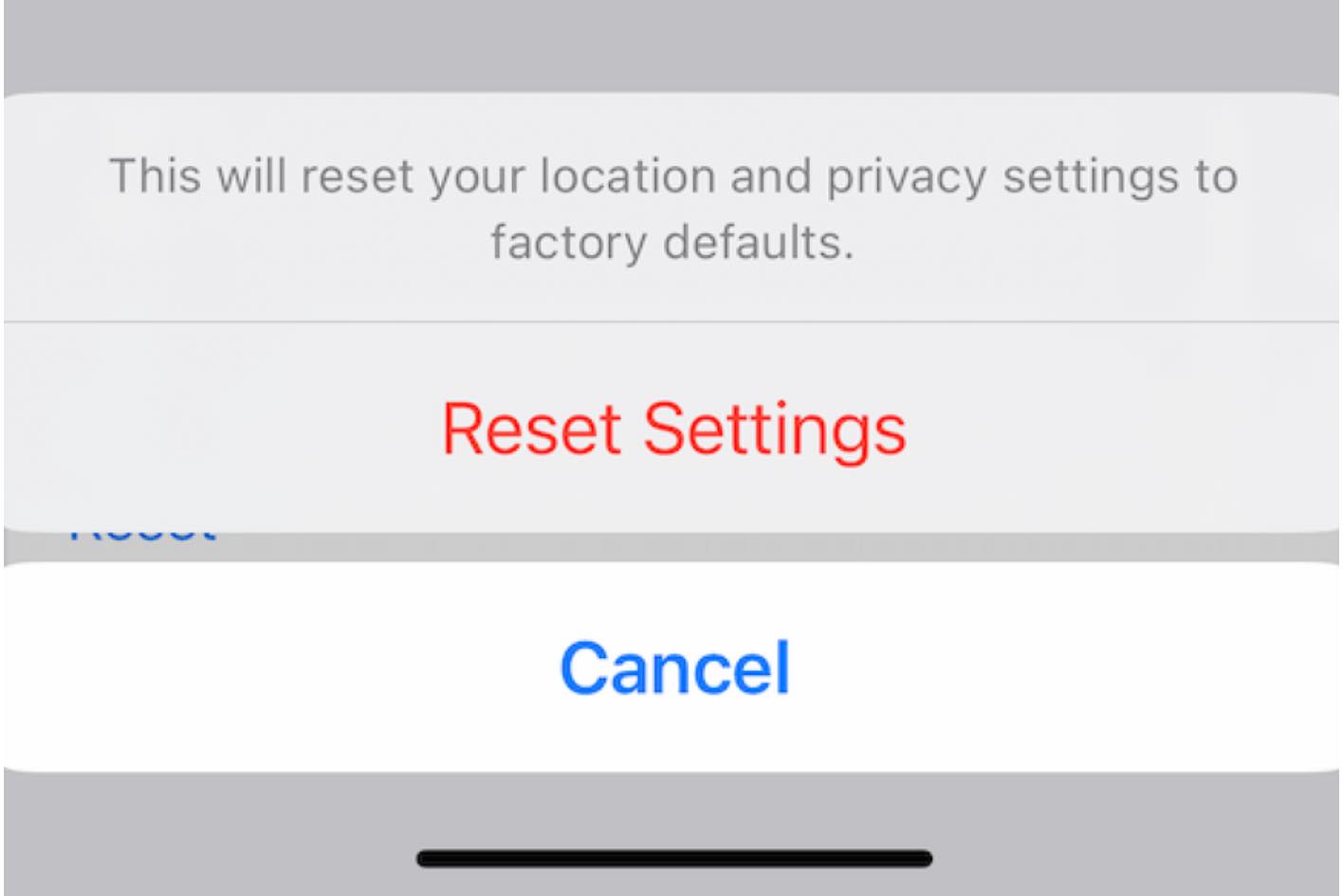 What happens if I reset my location settings?