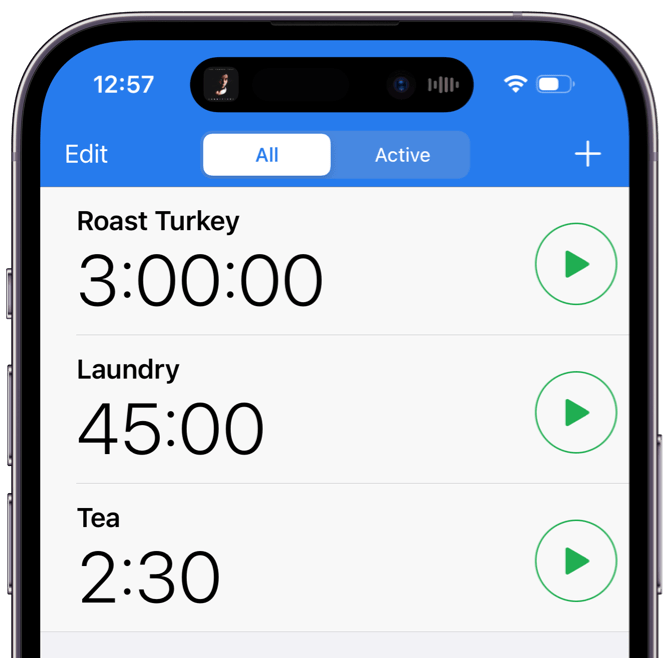 timer+ interface