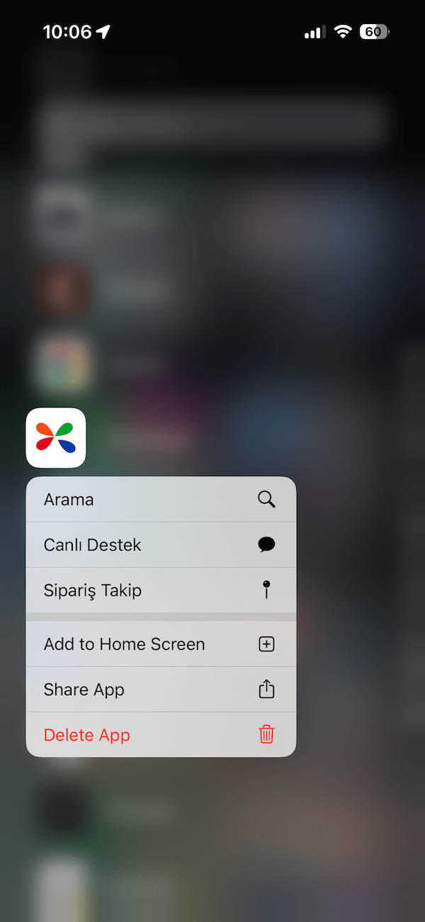 Add to Home Screen option
