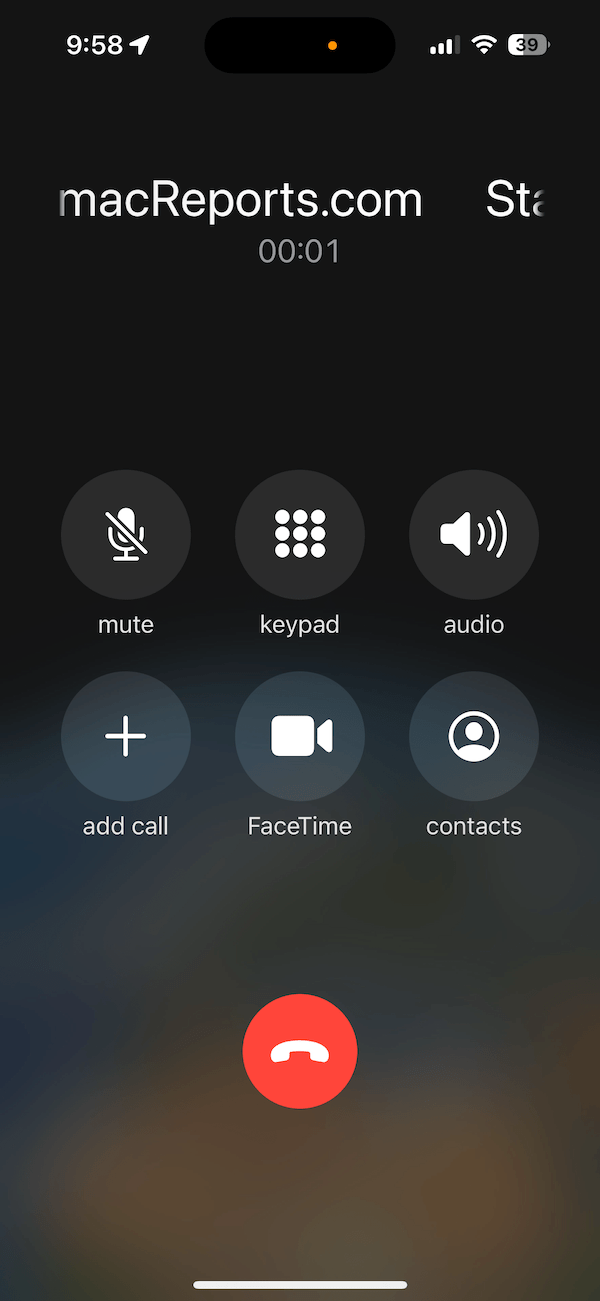 iPhone 14 call screen during calls