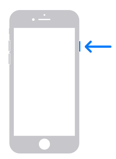 An image of showing an iPhone's side button