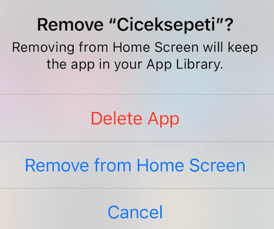 Delete or Remove options