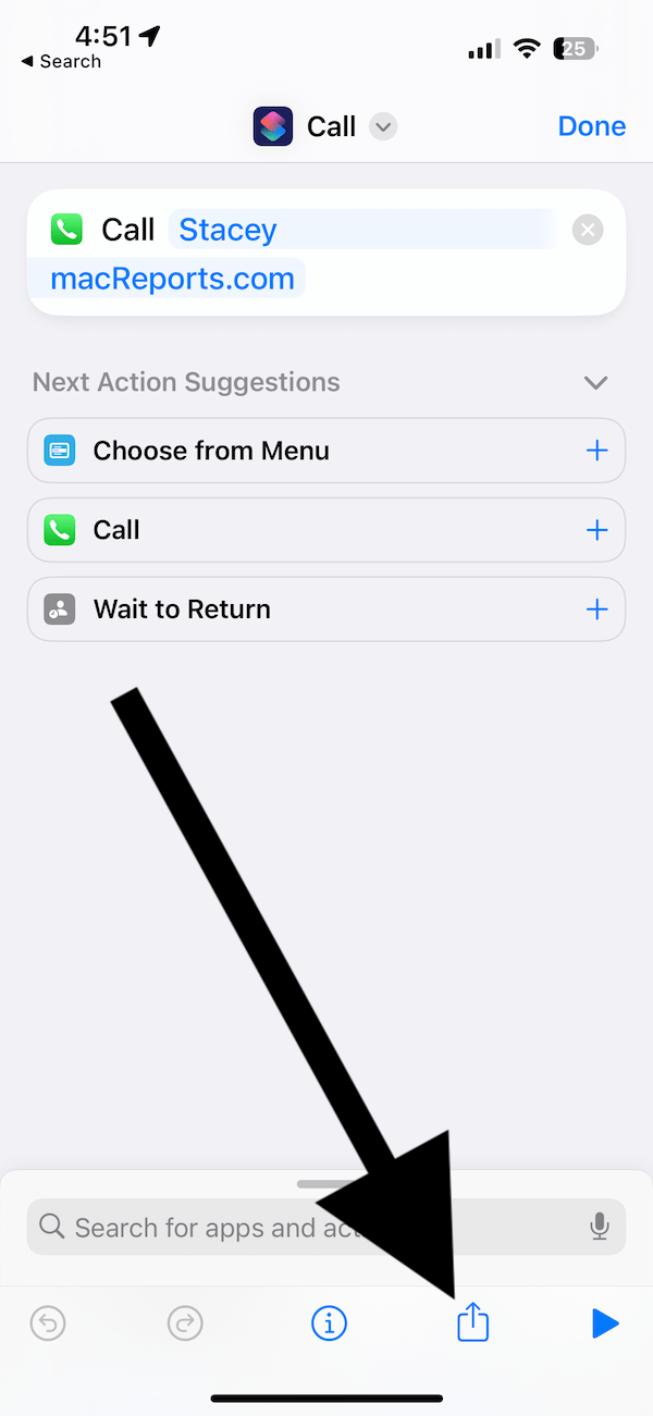 A screenshot showing the Shortcut contact 