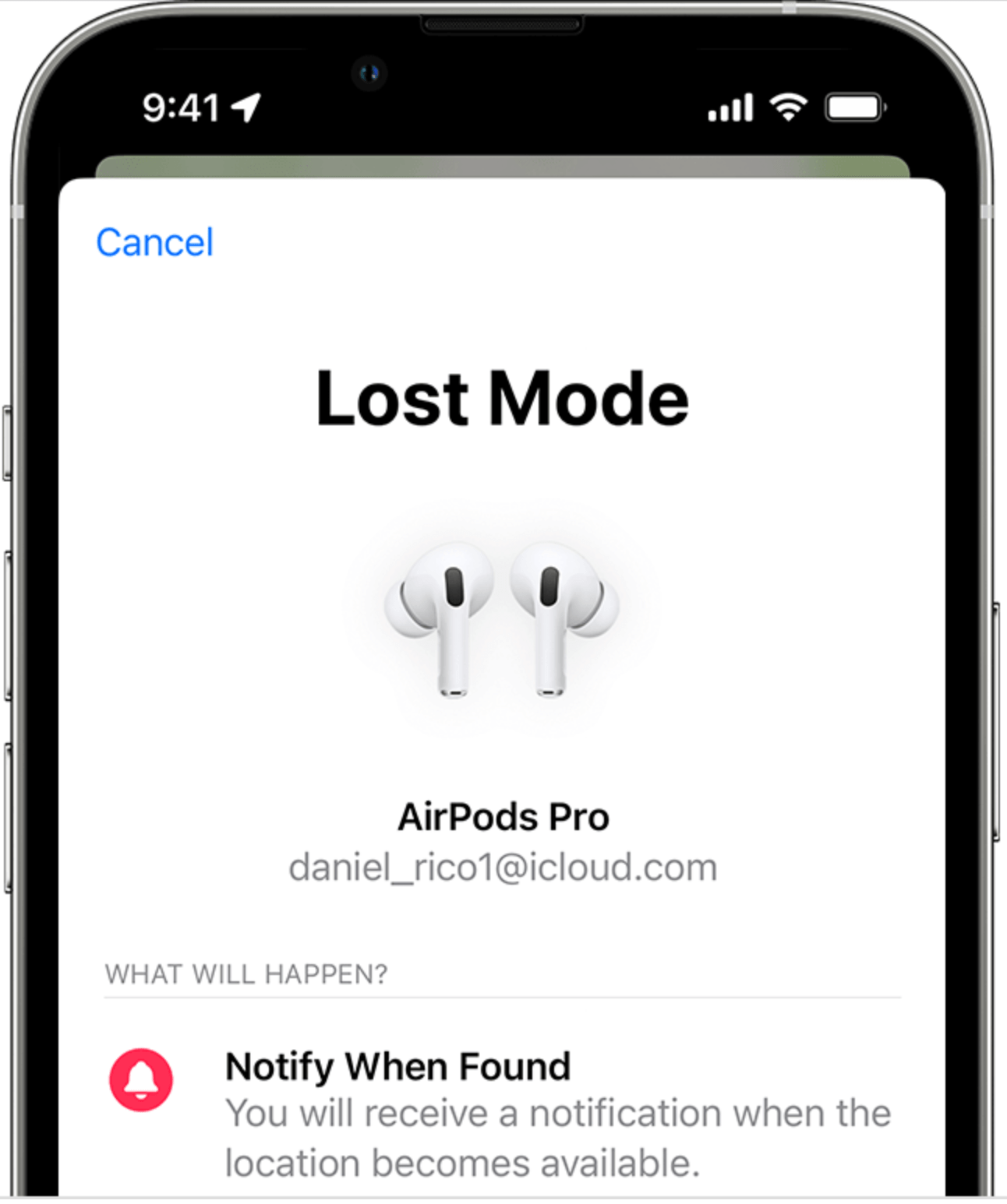 lost mode for AirPods
