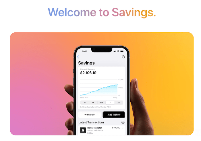 Apple Card Welcome to Savings screen