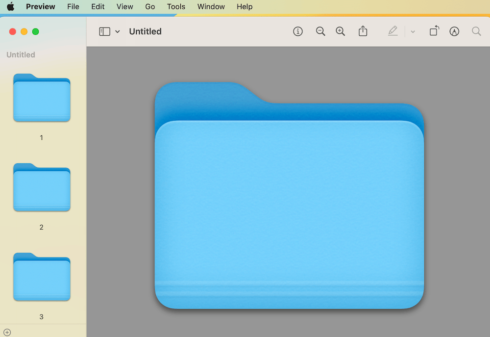 Folder color in Preview