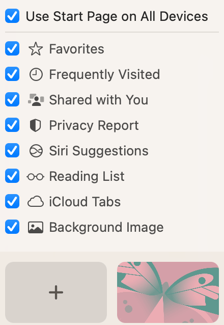 An image showing the frequently visited setting in Safari
