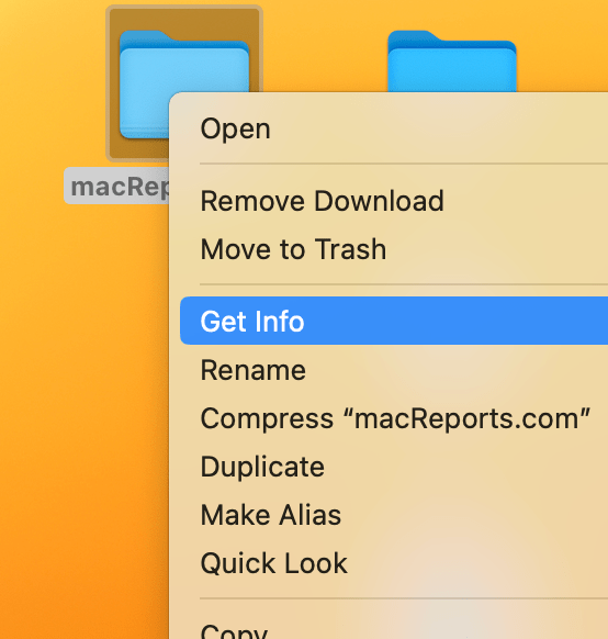Folder Get Info option