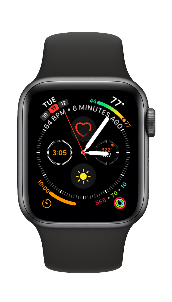 Apple Watch in left wrist orientation