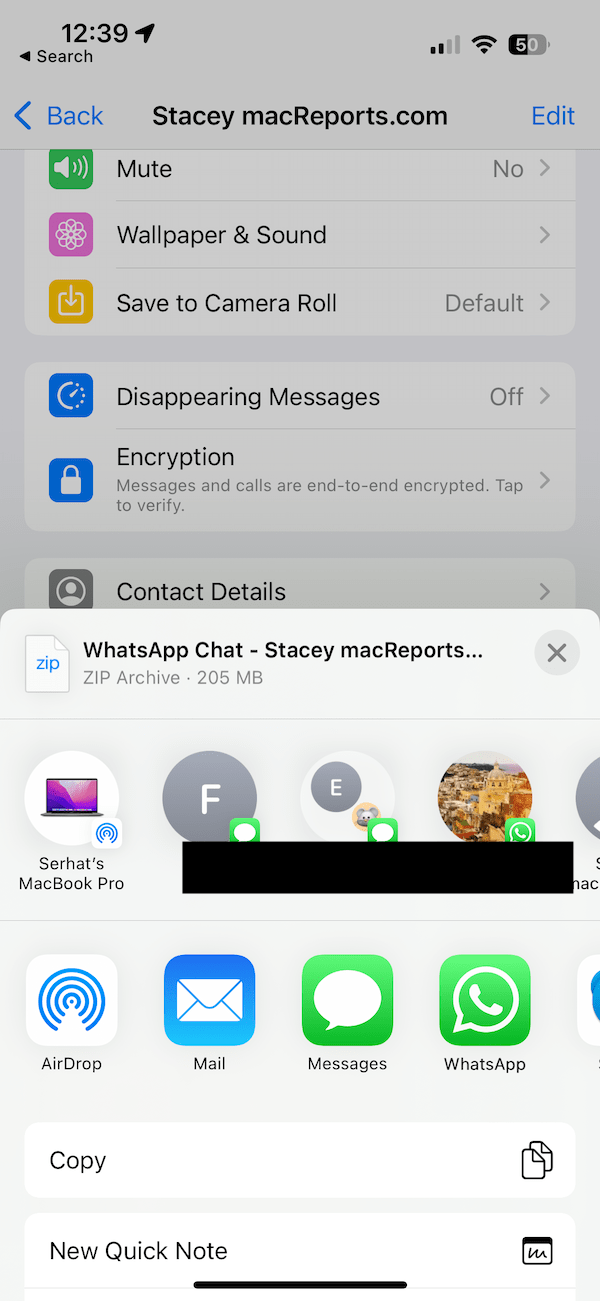 Share the extracted WhatsApp media options