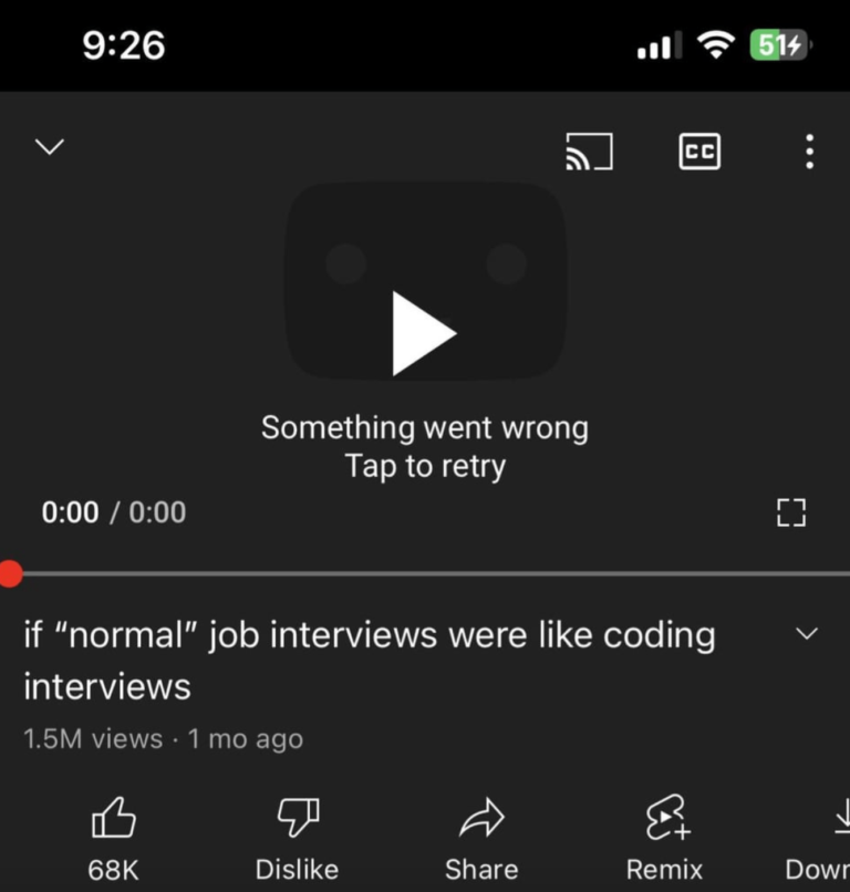 ‘Something Went Wrong, Tap to Retry’ YouTube Error, Fix