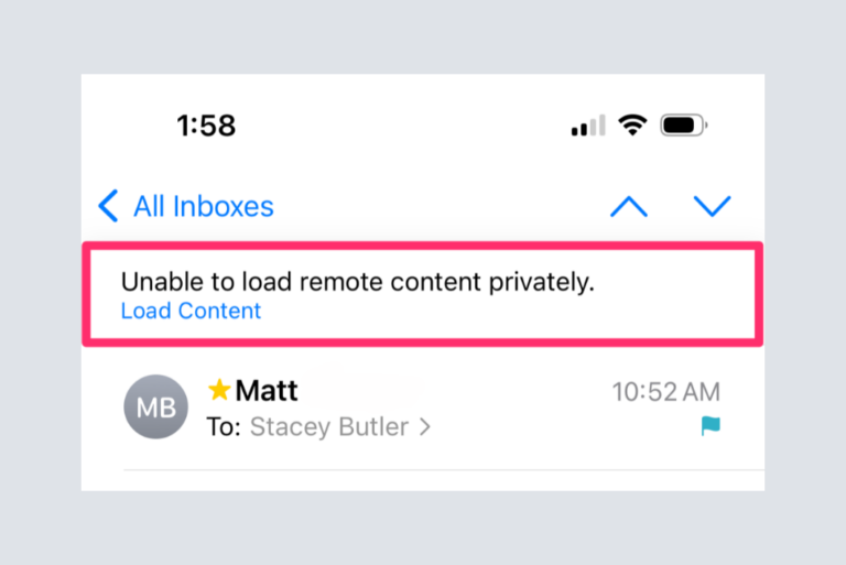 What Does ‘Unable to Load Remote Content Privately’ Mean in Mail on iPhone