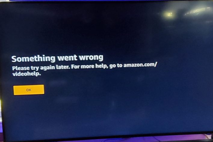 Something went wrong error message screen