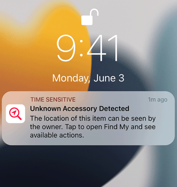 Unknown Accessory Detected notification screen