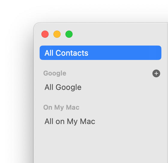 all contacts on Mac