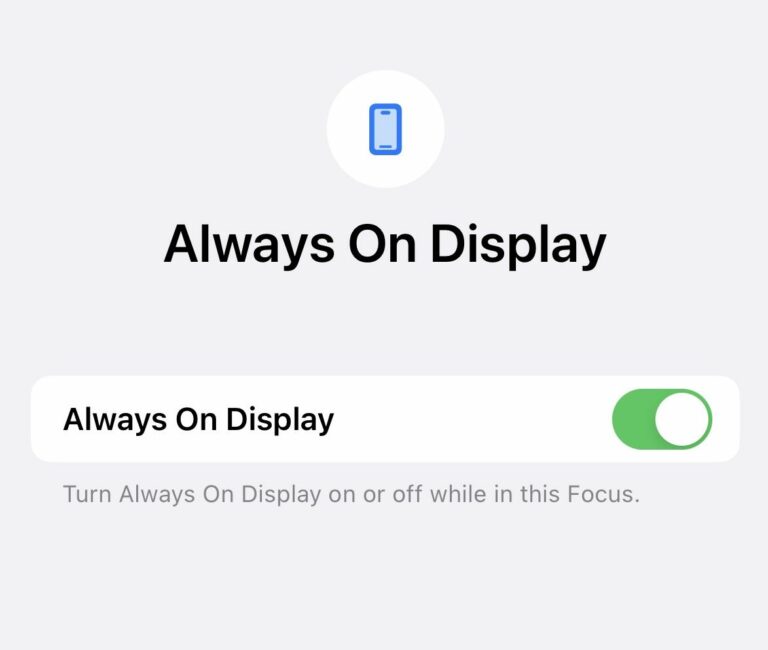 How to Enable or Disable iPhone’s Always On Display with a Focus Mode