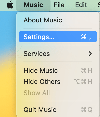 Apple Music Settings option