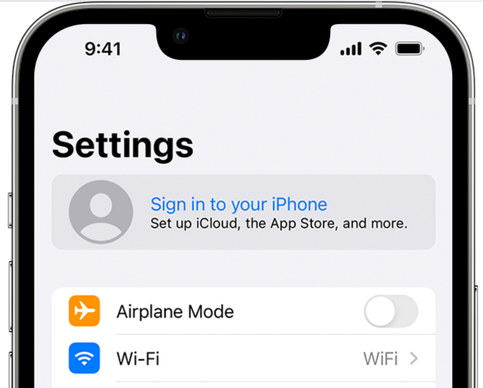 sign in to your iPhone