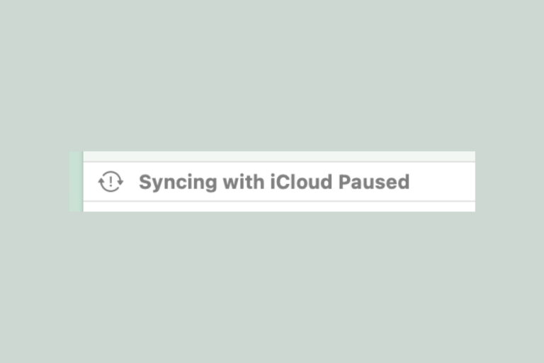 ‘Syncing with iCloud Paused’ Message in Finder