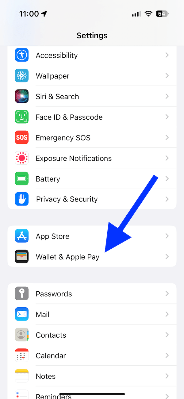 Wallet and Apple Pay option in Settigns