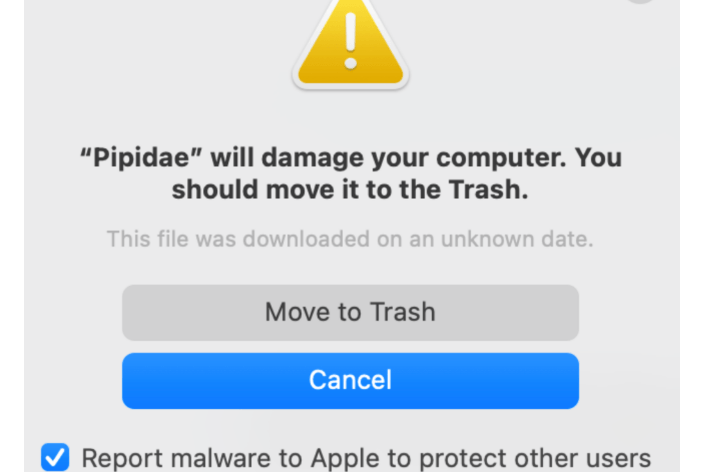 Pipidae Will Damage Your Computer Popup on Mac
