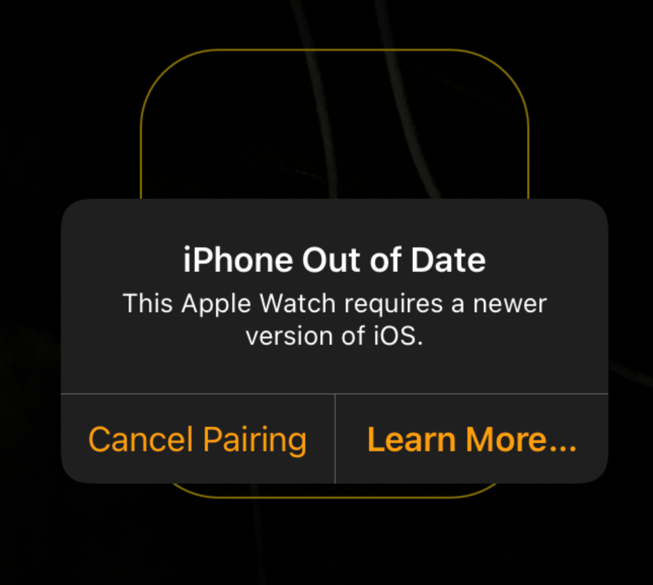 iPhone compatibility error message