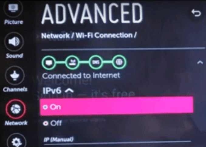 LG advanced Wi-Fi settings page