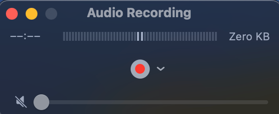 Recording control options in Quicktime Player