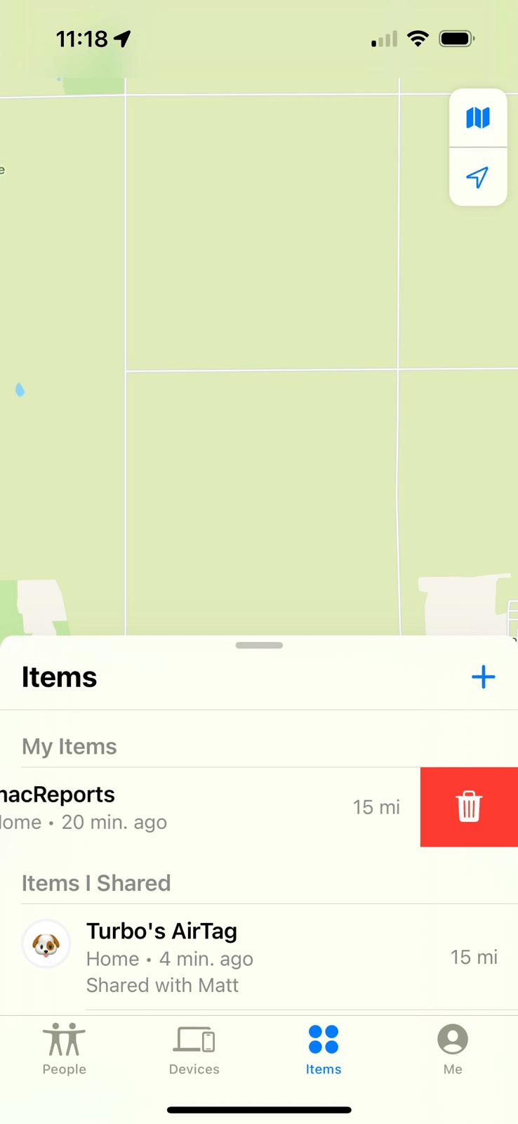 Remove option in Find My