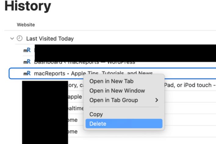 How to Delete an Individual Website from Safari’s History instead of All Websites