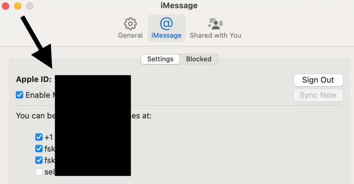 Apple ID in Messages